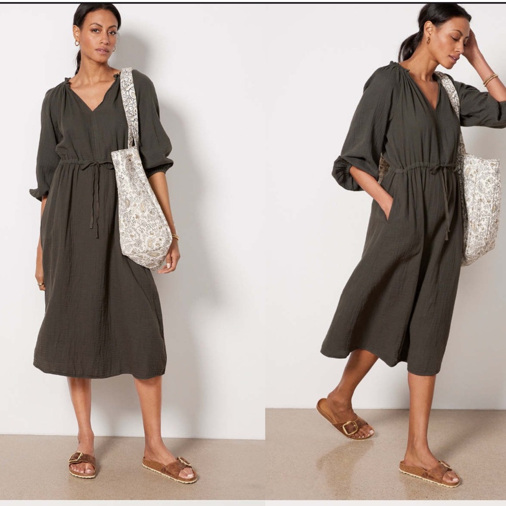 Velvet by Graham & Spencer Olive Long Sleeve Dress
